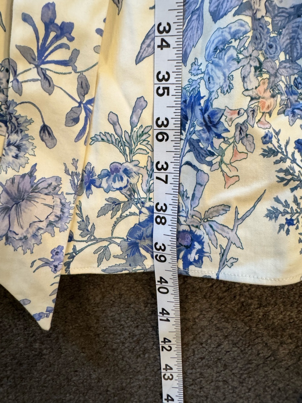 Antonio Melani Jesse Floral Print Puff Sleeve Dress in ivory and blue - Picture 10 of 10
